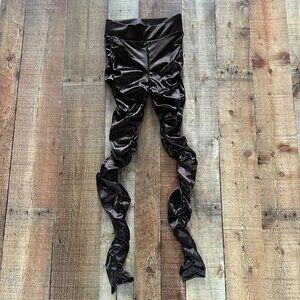 Monki black crystal shiney legging pants xxs